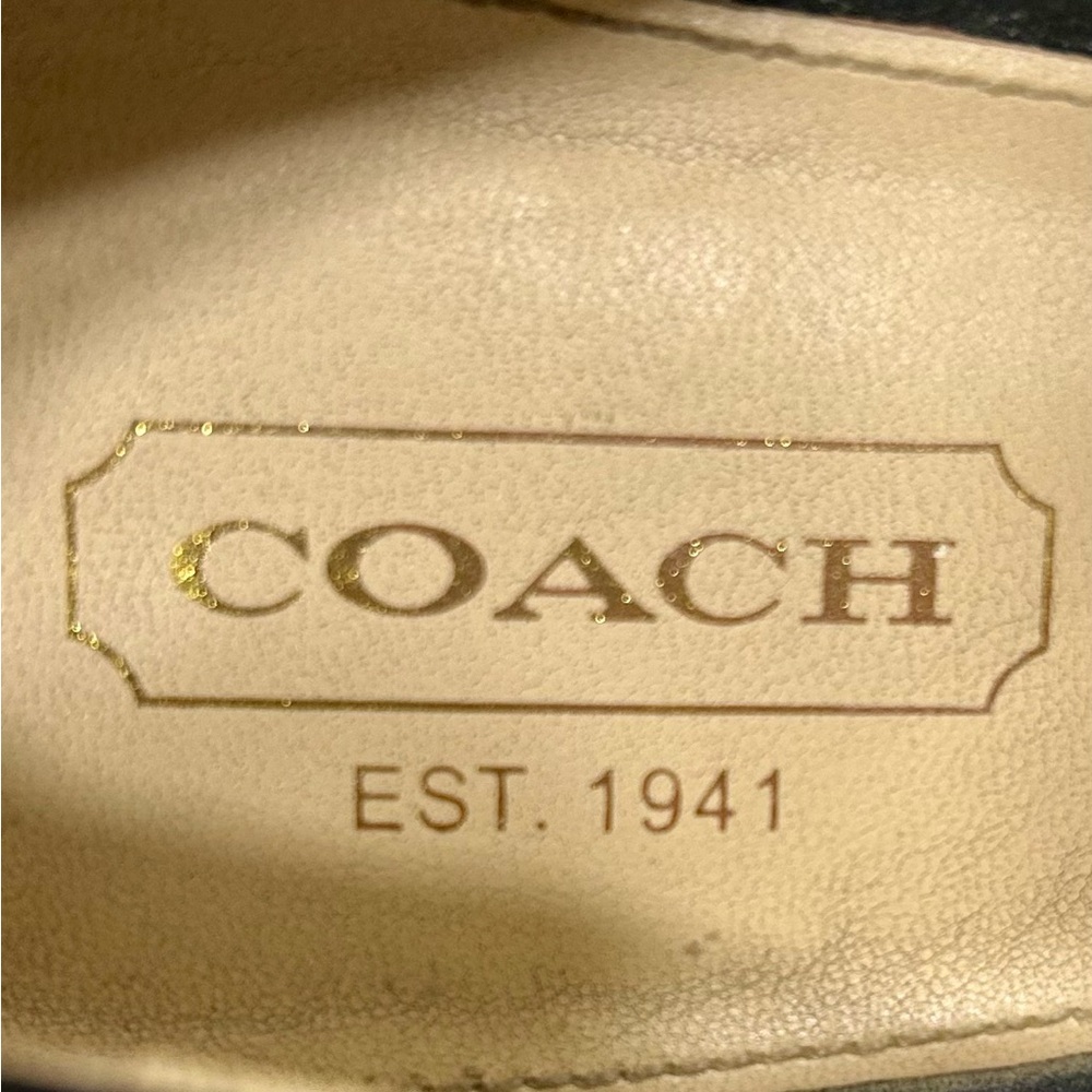 Coach Black Patent Leather Bow Peep-Toe Heels - Picture 6 of 7